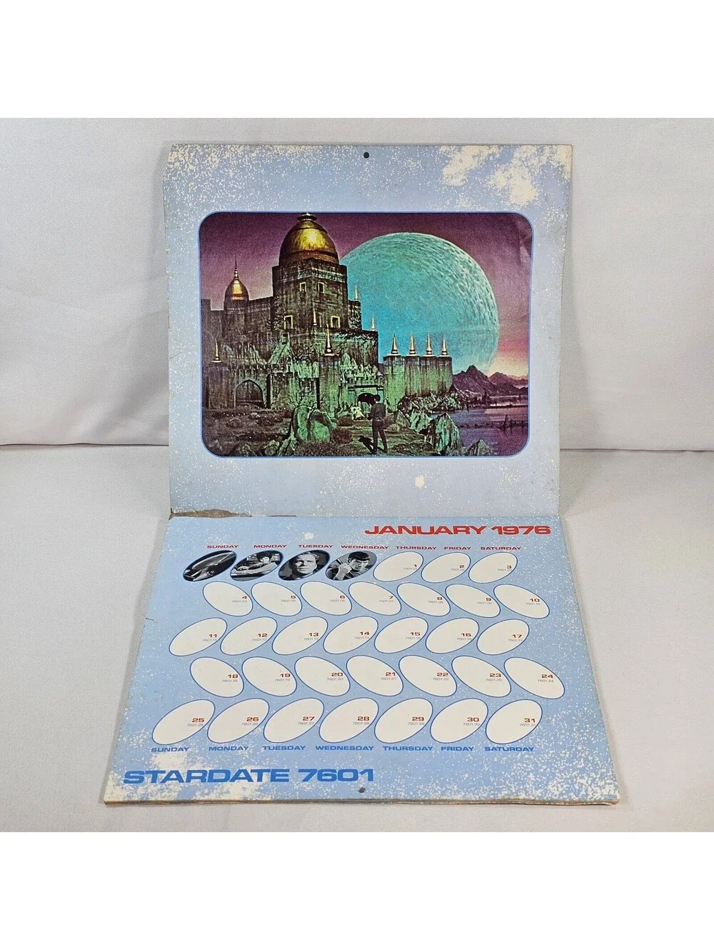 Vintage 1976 Star Trek Stardate Calendar Ballantine Books Kirk Spock Sci-Fi Prop